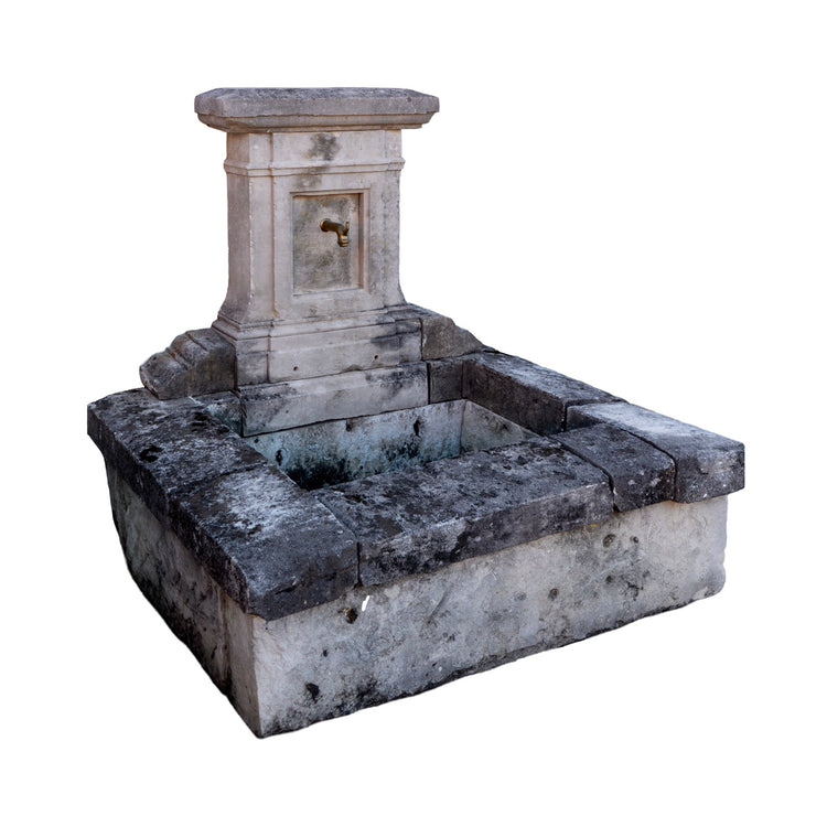 Antique French Limestone Wall Fountain (F-HJAK)