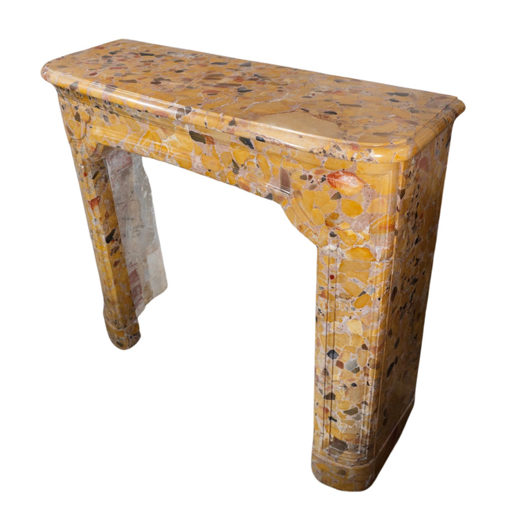 Antique French Yellow Alep Breccia Marble Mantel (M30057)
