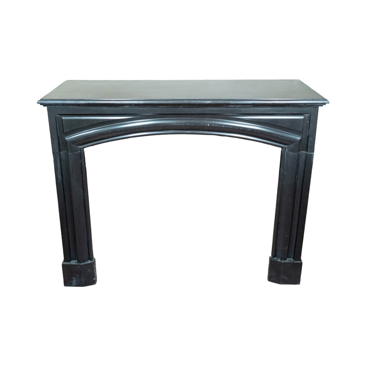 Antique Belgian Black Noir De Mazy Marble Mantel (M-MLRF)