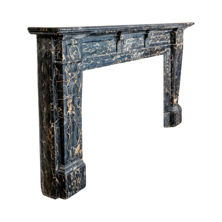 Antique French Portoro Nero Marble Mantel (M-DFVQ)