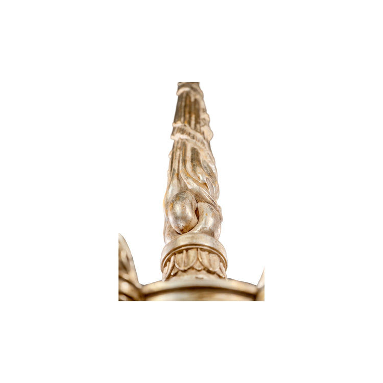 Antique French Silver-Lead Wooden Chandelier (L-ZARC)