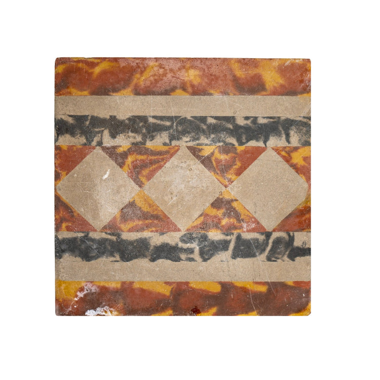 Reclaimed French Encaustic Geometric Concrete Tile (ET-TDQE)