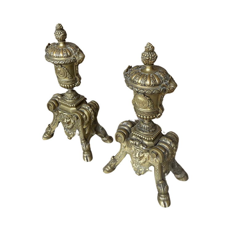 French Bronze Andirons