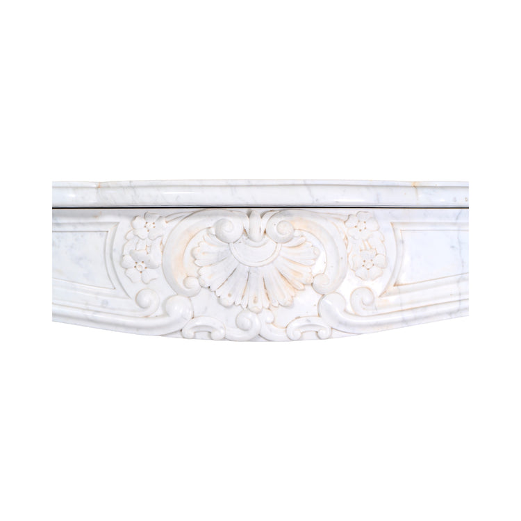 Antique French Carrara Marble Mantel (M-DZSN)