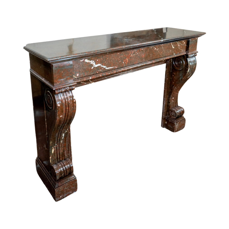 Antique French Red Griottee Marble Mantel (M30115)