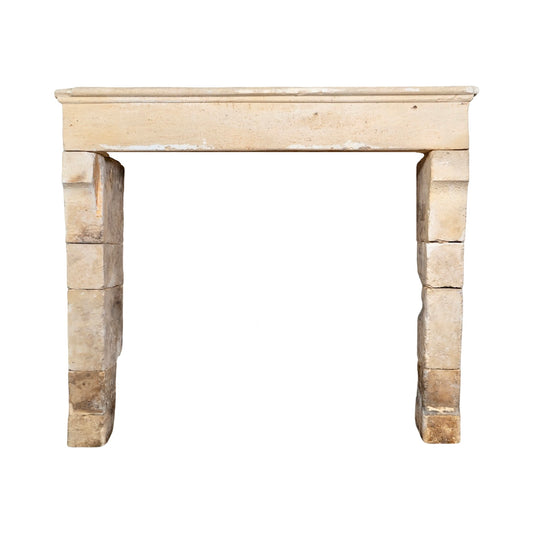 Antique French Limestone Farmhouse Mantel (M-WRXK)