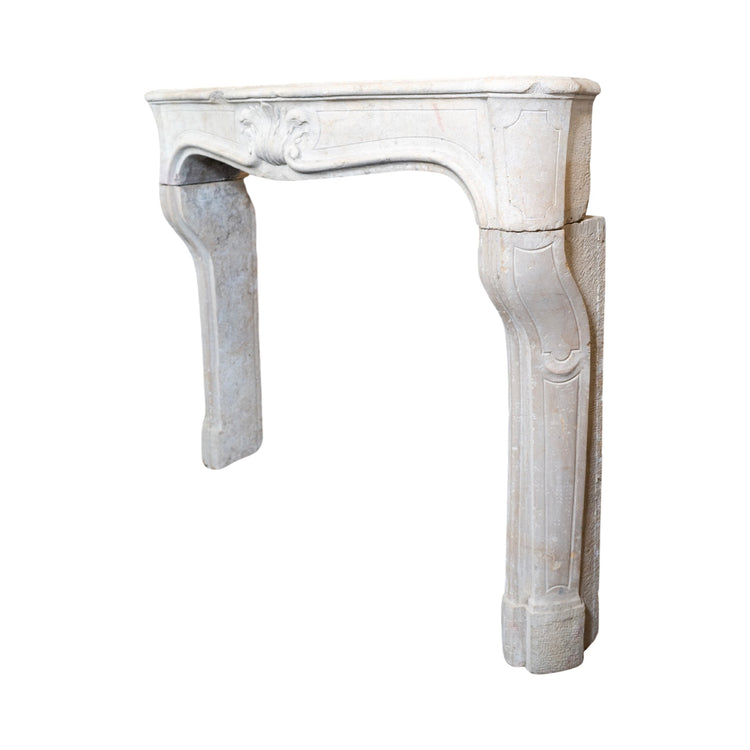 Antique French Burgundy Limestone Mantel (M-6AY3)