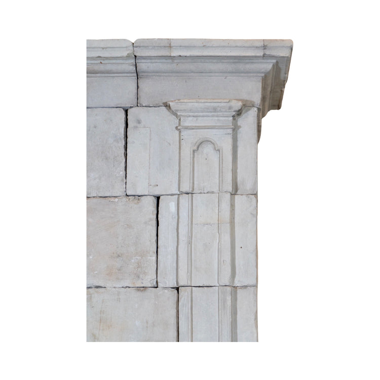 Antique French Limestone Fireplace (ALCH474)