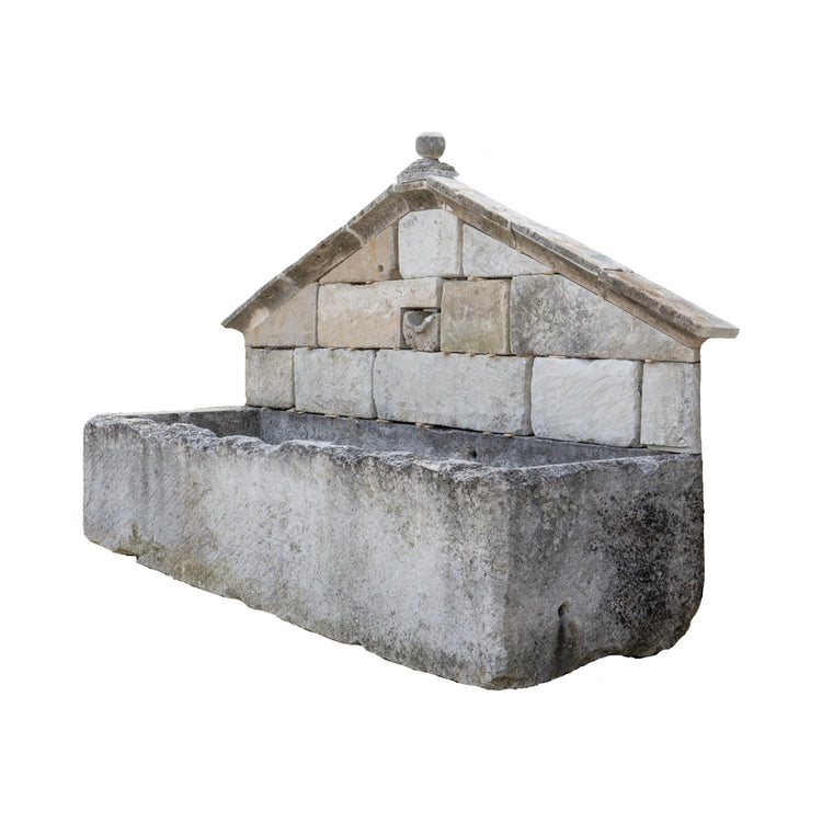 French Limestone Wall Fountain Trough