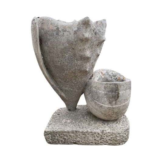 French Limestone Shell and Conch Planter