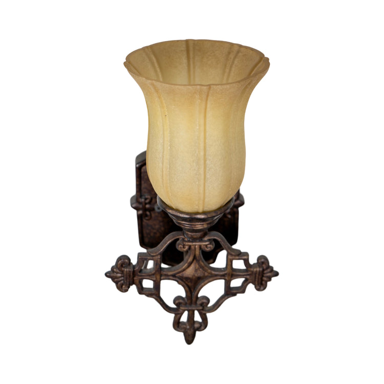 Pair of French Alabaster & Bronze Wall Sconces (L-AJTD)