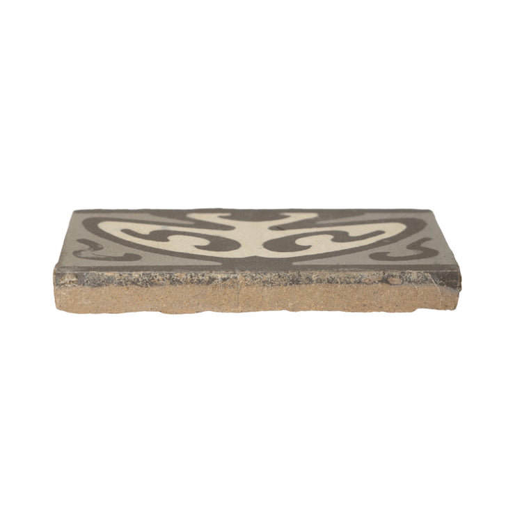 Reclaimed French Encaustic Floral Concrete Border Tile (ET-CENV)