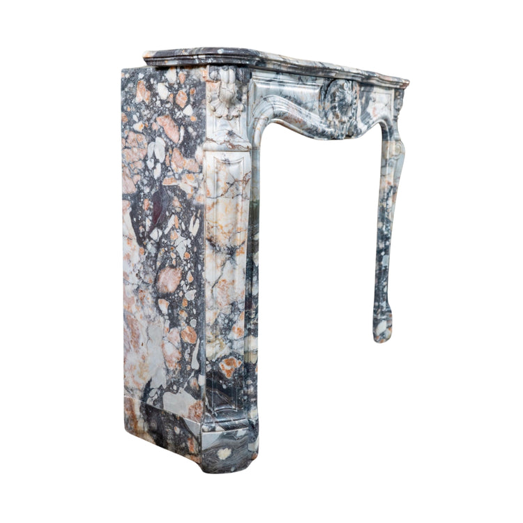 Antique French African Breccia Marble Mantel (M-PWAF)