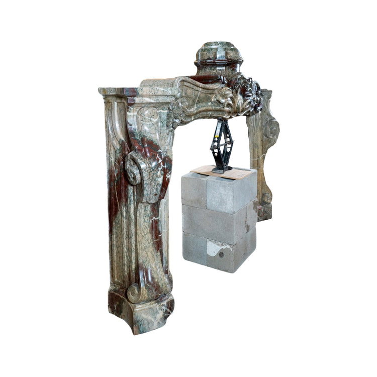 Antique French Ribboned Campan Marble Mantel (MCH1079)