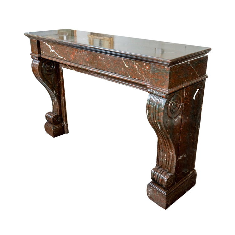 Antique French Red Griottee Marble Mantel (M30115)
