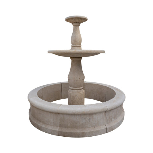 French Limestone Central Fountain