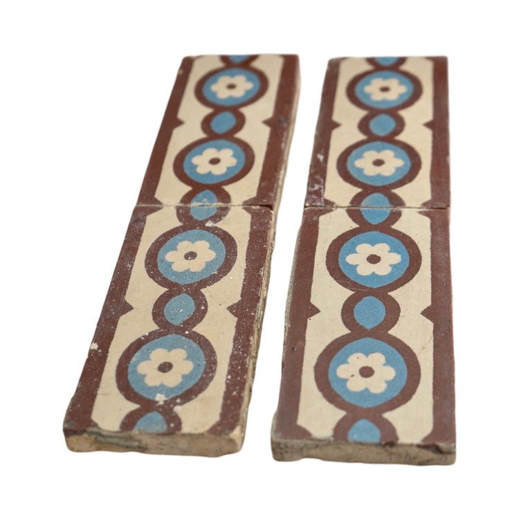 Reclaimed French Encaustic Floral Concrete Border Tile (ET-TCJZ)
