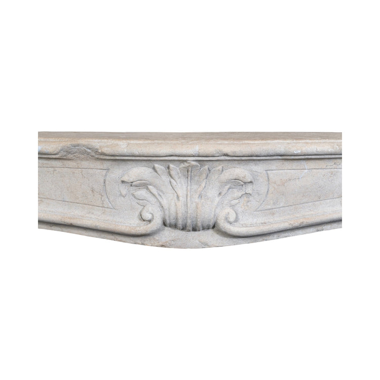 Antique French Burgundy Limestone Mantel (M-6AY3)