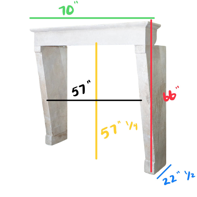 Antique French Limestone Mantel (M-WCXP)