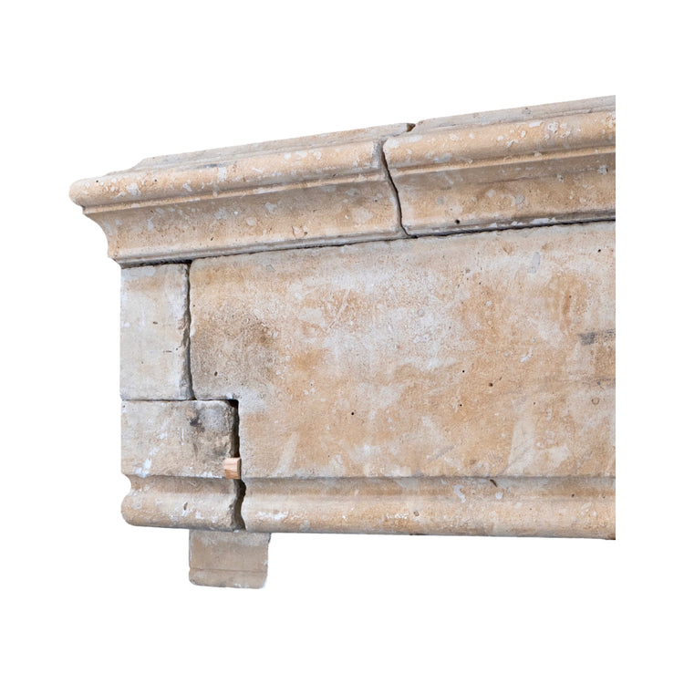 Antique French Limestone Mantel (M-XKBM)