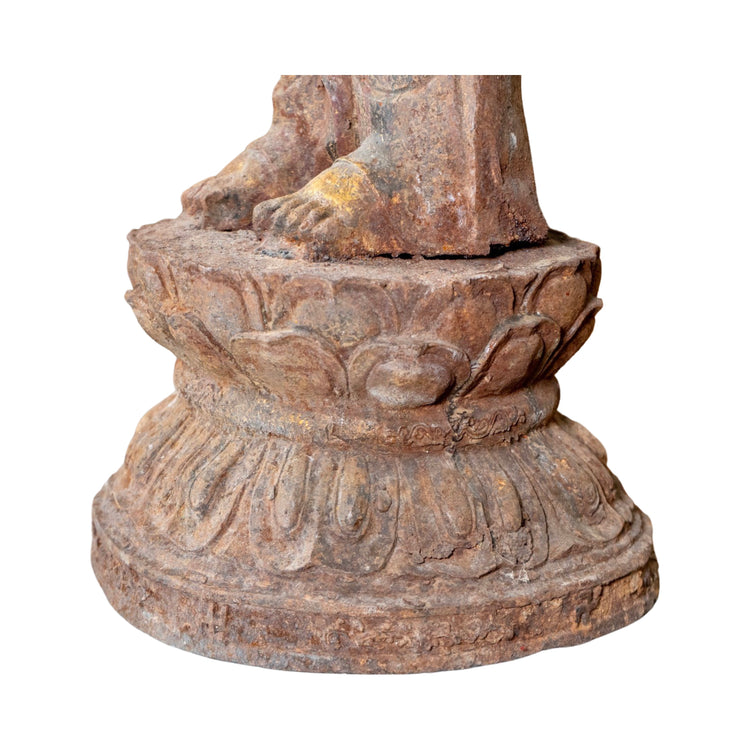Antique Chinese Ming Dynasty Iron Standing Guanyin Sculpture (GE-AVKJ)