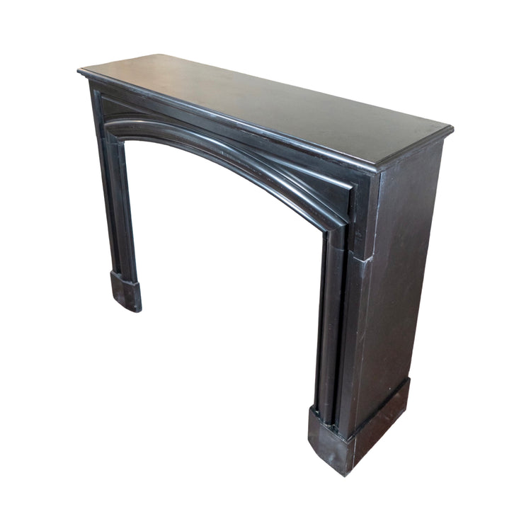 Antique Belgian Black Noir De Mazy Marble Mantel (M-MLRF)