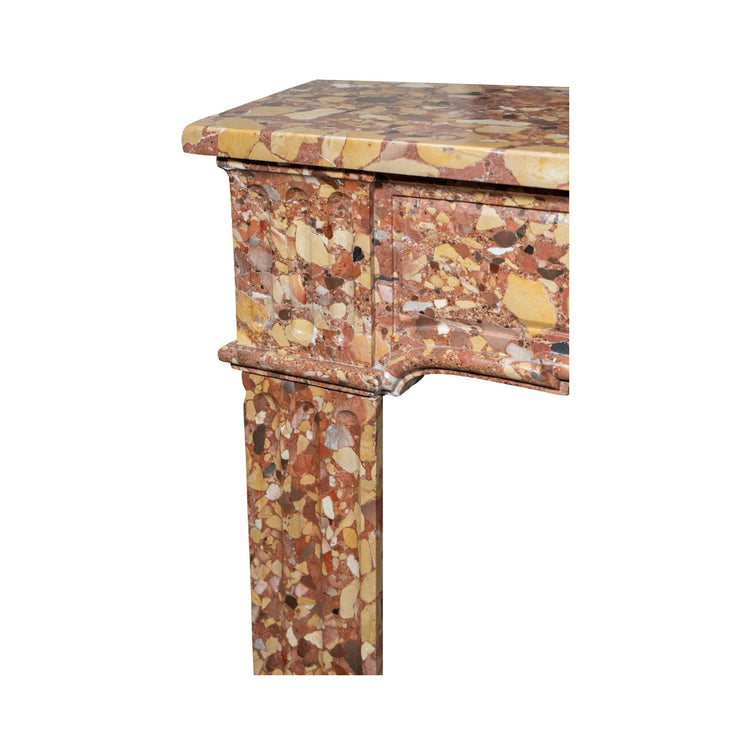 Antique French Alep Breccia Marble Mantel (M30136)