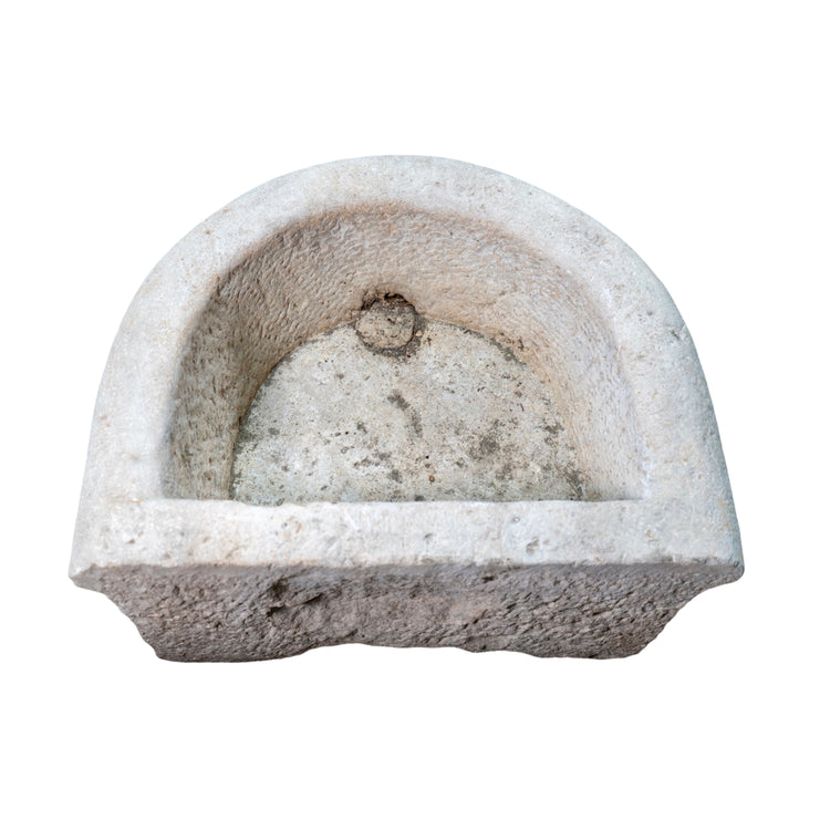 Antique French Burgundy Limestone Wall Sink (S-ZMYW)