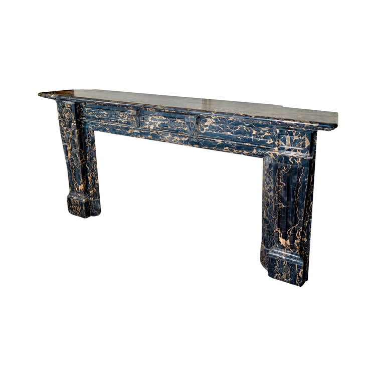 Antique French Portoro Nero Marble Mantel (M-DFVQ)
