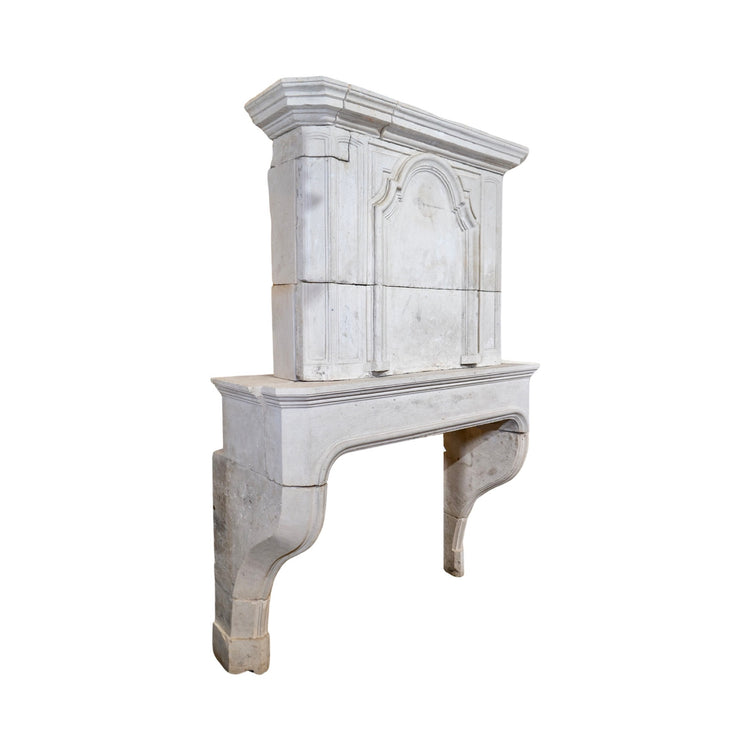 Antique French Limestone Fireplace (ALCH533)