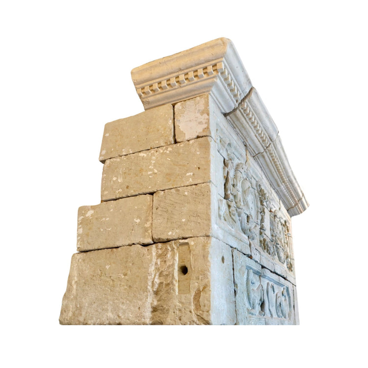 Antique French Limestone Fireplace (ALCH-561)