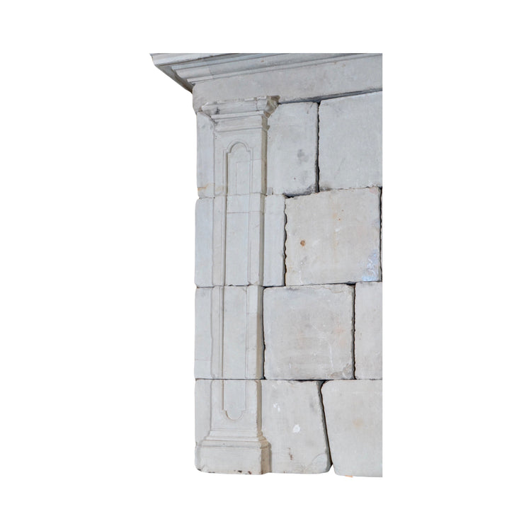 Antique French Limestone Fireplace (ALCH474)