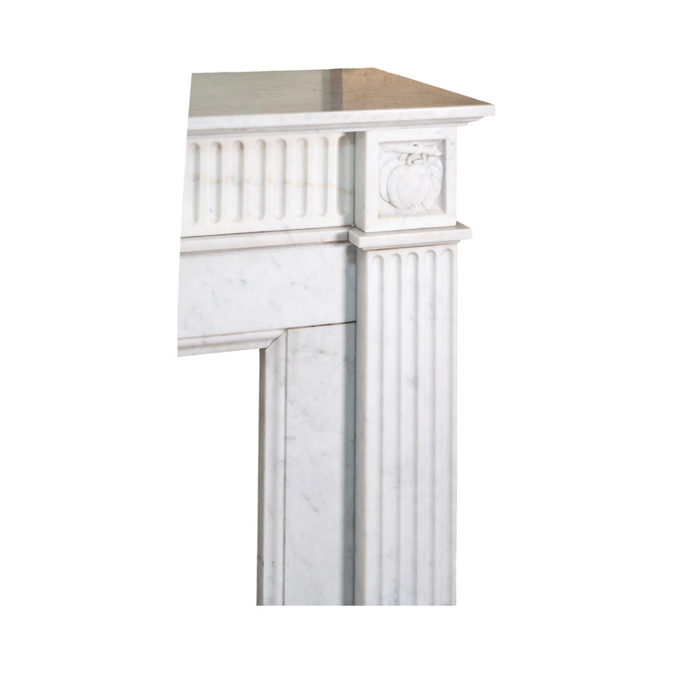 Antique French White Carrara Marble Mantel (MCH1092)