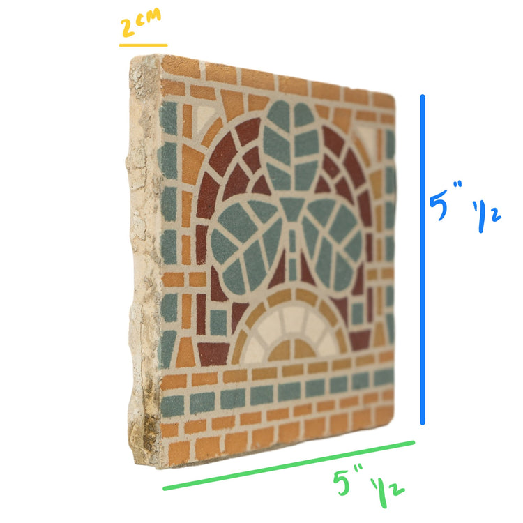 Reclaimed French Encaustic Concrete Tile (ET-CYKG)