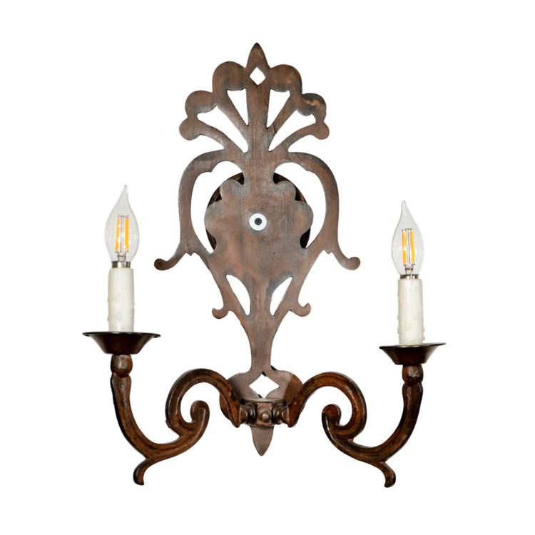 Pair of French Iron Wall Sconces - L-DRMZ (L-DRMZ)