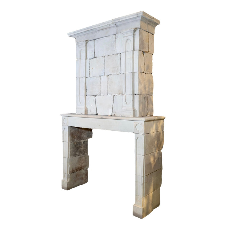 Antique French Limestone Fireplace (ALCH474)