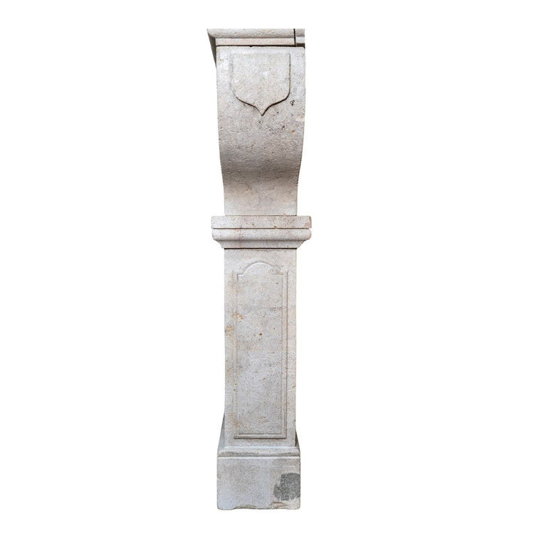 Antique French Limestone Mantel (M-FQCW)