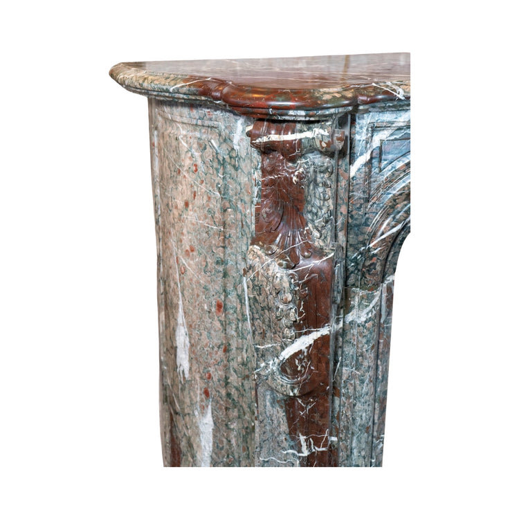 Antique French Grand Mix Campan Marble Mantel (MCH1026)