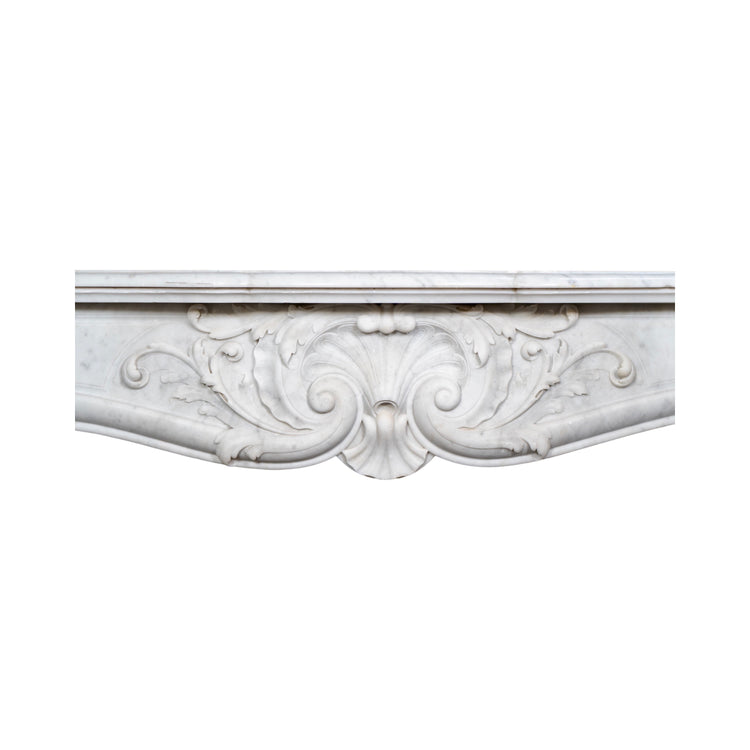 Antique French White Carrara Marble Mantel (M-ZJ0H)