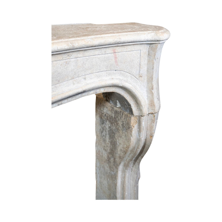 Antique French Burgundy Limestone Mantel (M-6AY3)