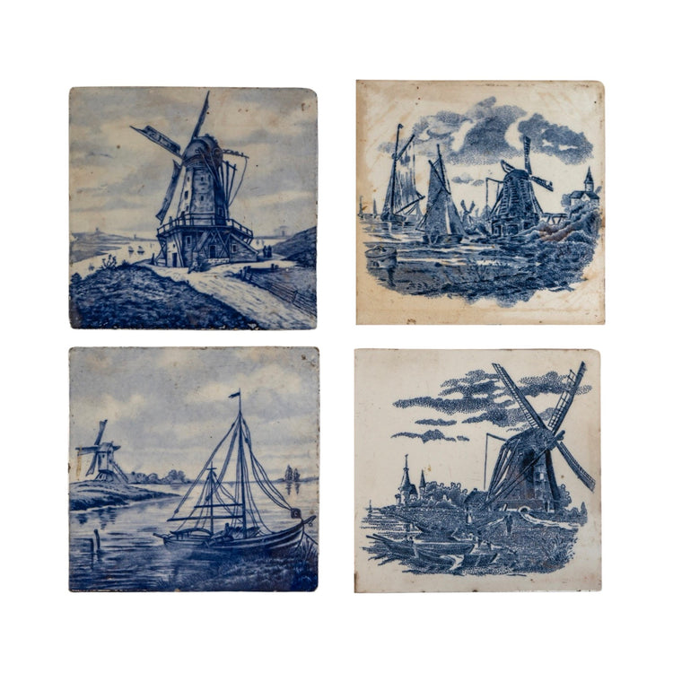 Belgian Glazed Delft Stippling Tiles