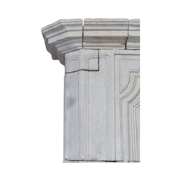 Antique French Limestone Fireplace (ALCH533)