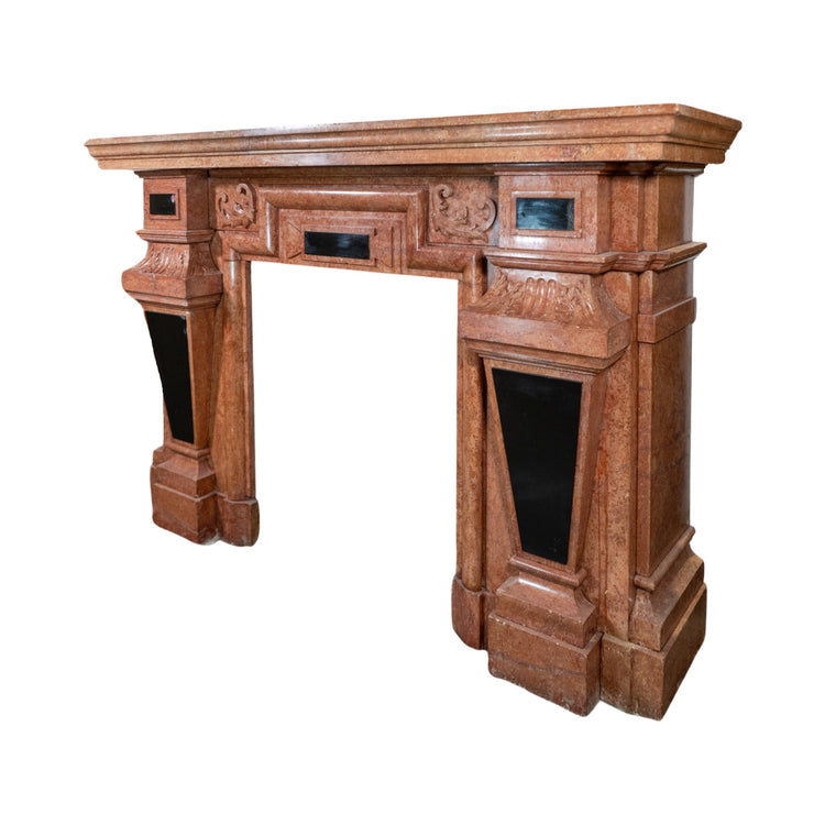 Antique French Domvrena Red Marble Mantel (MCH957)