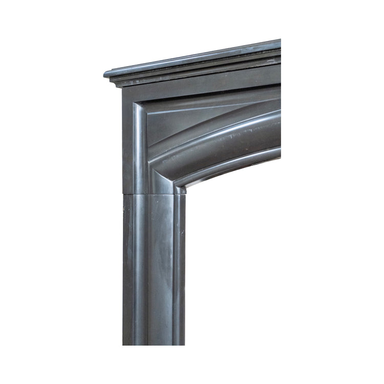 Antique Belgian Black Noir De Mazy Marble Mantel (M-MLRF)