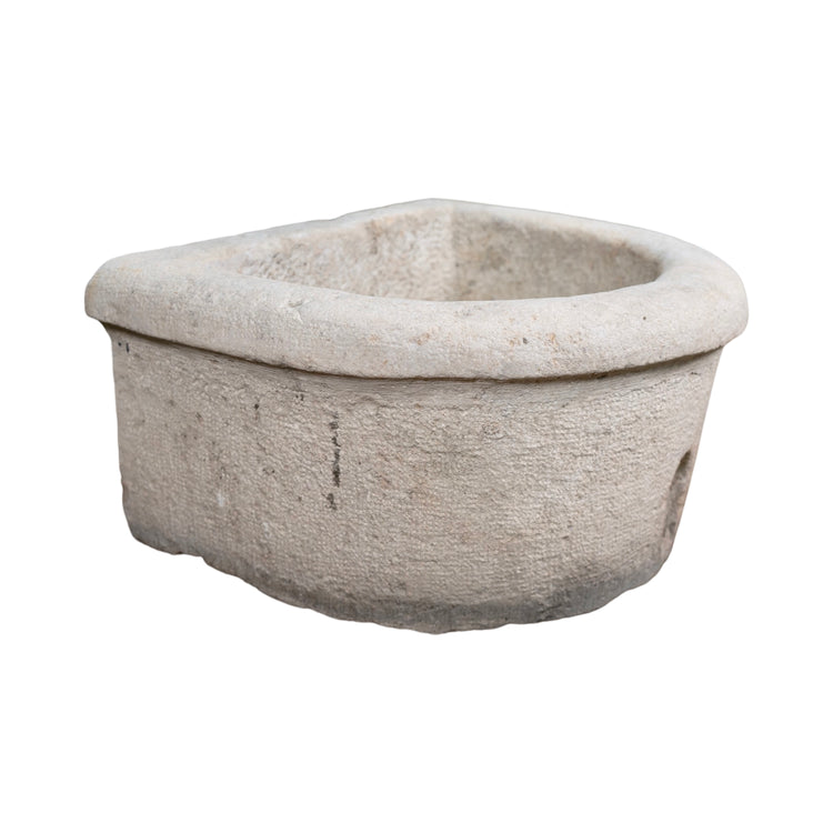 Antique French Burgundy Limestone Wall Sink (S-ZMYW)