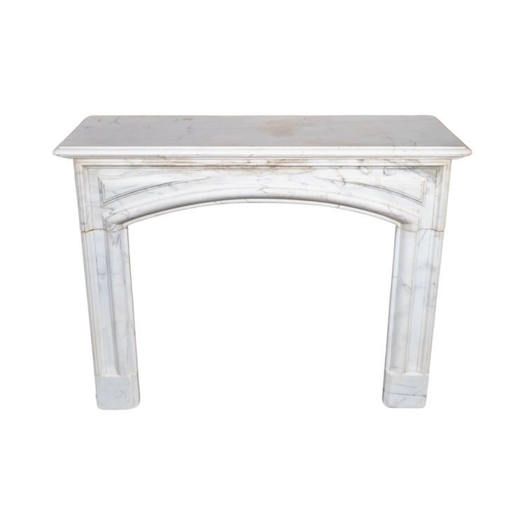 Antique French White Veined Carrara Marble Mantel (M-RHMA)