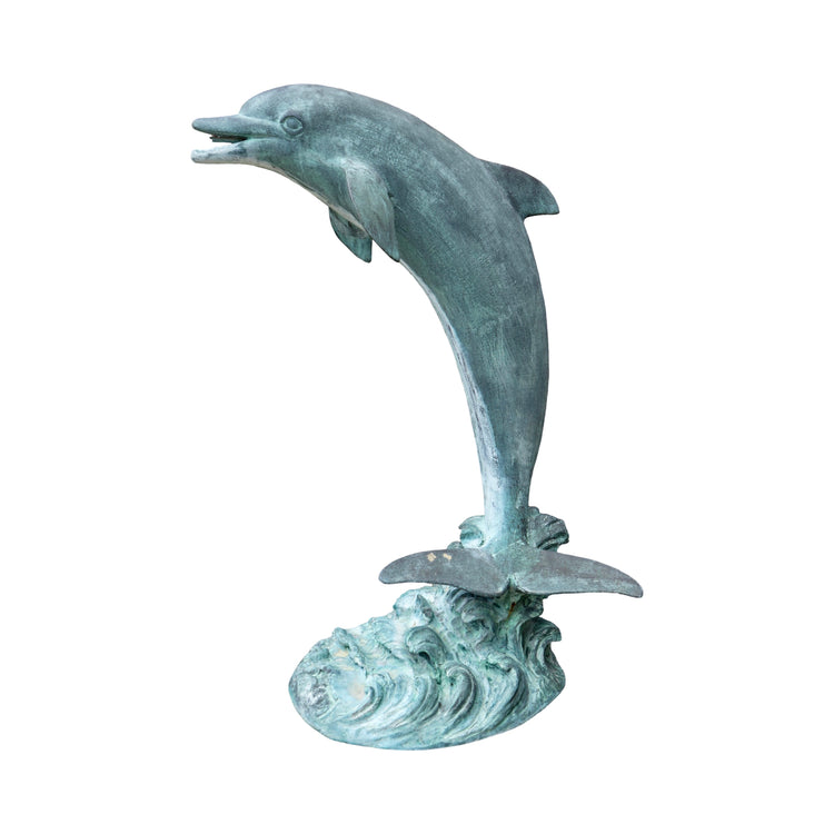 Pair of French Bronze Dolphin Sculpture Fountain (F-CRFA)