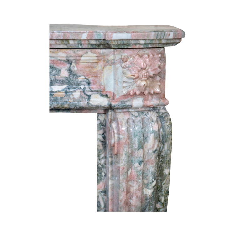 Antique French Rose de Norvege Marble Mantel (M30126)