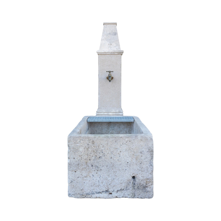 Antique French Burgundy Limestone Wall Fountain (F-SDXB)