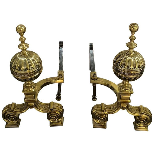 Pair of French Bronze Chenets (MA477)